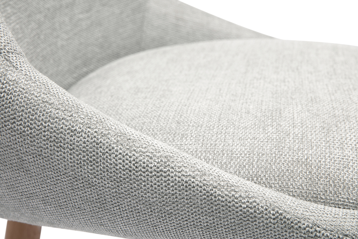 Assise en tissu effet velours textur gris du tabouret de bar scandinave.