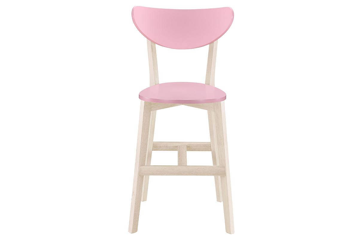 Tabourets de bar scandinaves roses H65 cm (lot de 2) LEENA