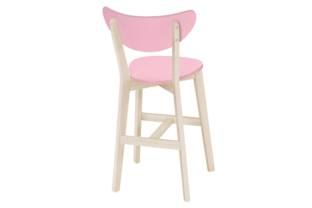 Tabourets de bar scandinaves roses H65 cm (lot de 2) LEENA