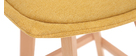 Tabourets de bar scandinaves tissu effet velours jaune moutarde 65 cm (lot de 2) MATILDE