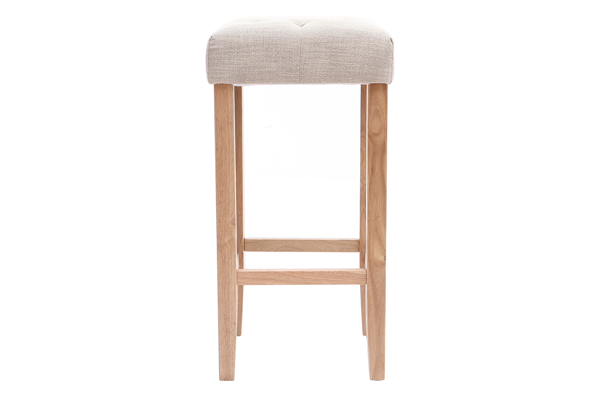 Tabourets de bar tissu beige naturel H75 cm (lot de 2) RIVOLI
