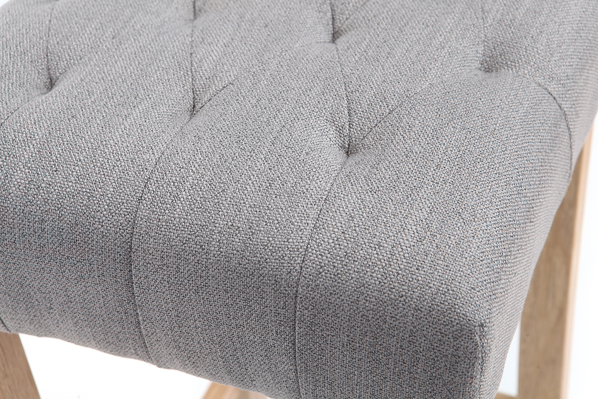 Tabourets de bar tissu gris clair H75 cm (lot de 2) RIVOLI