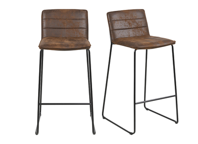 Tabourets de bar vintage marron (lot de 2) CLINT