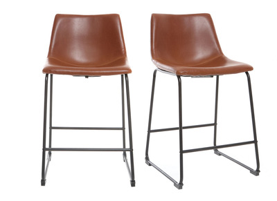 Tabourets de bar vintage marron clair 61 cm (lot de 2) NEW ROCK