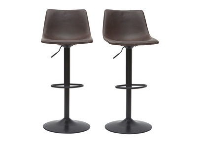 Tabourets de bar vintage réglables pivotants marron (lot de 2) NEW ROCK