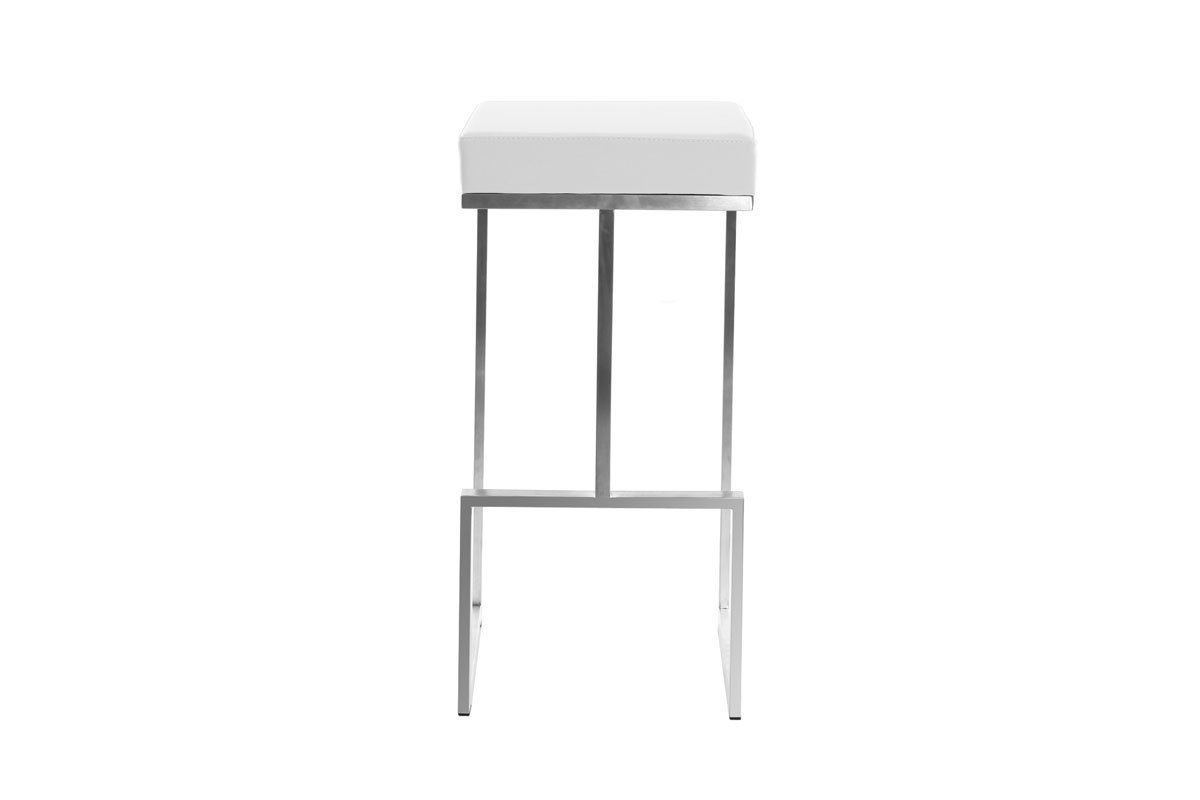 Tabourets design blanc (lot de 2) Omicron