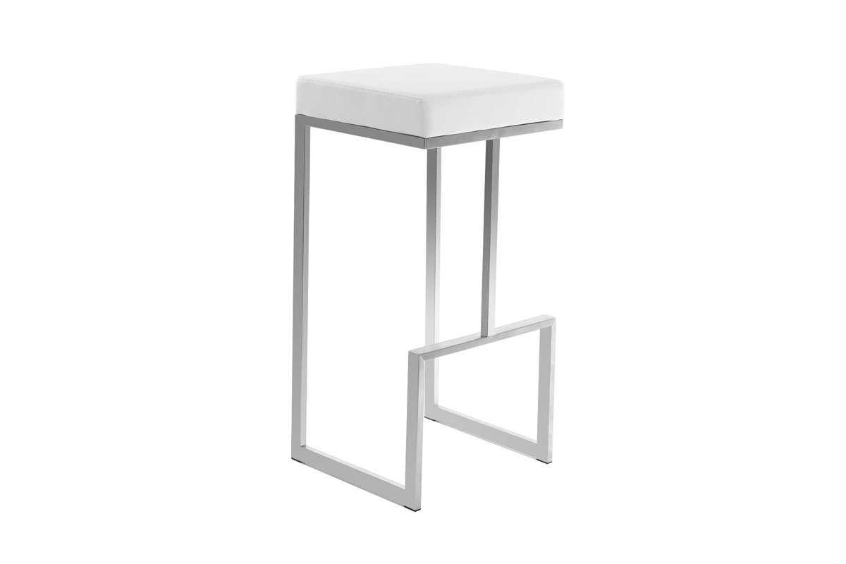 Tabourets design blanc (lot de 2) Omicron