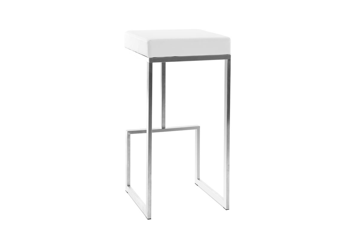 Tabourets design blanc (lot de 2) Omicron