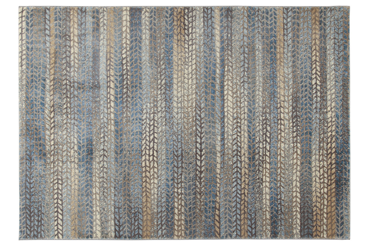 Tapis � motif graphique bleu, marron et gris 160 x 230 cm EPIS