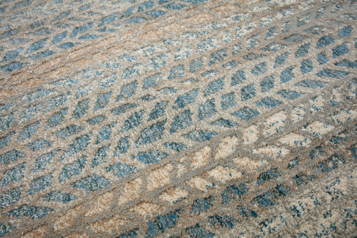 Tapis � motif graphique bleu, marron et gris 160 x 230 cm EPIS