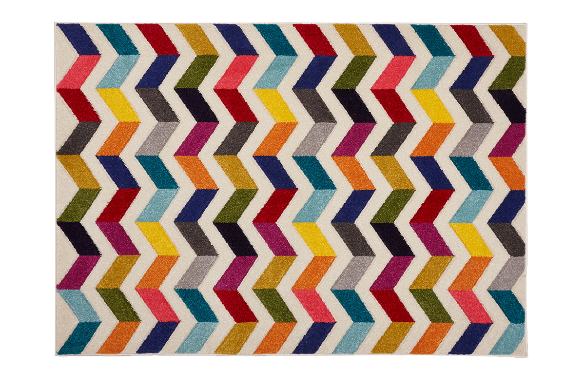 Tapis � motif graphique multicolore 160 x 230 cm MOSA