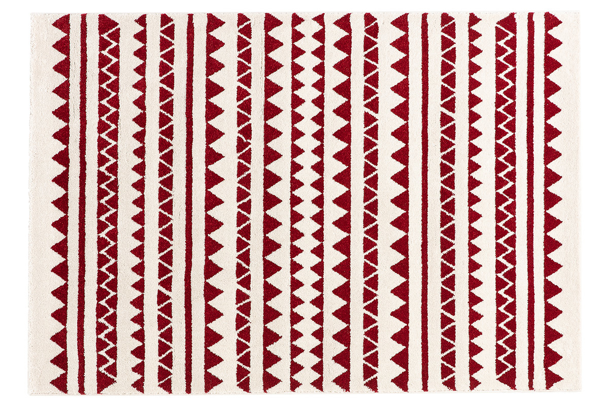 Tapis � motifs graphiques rouge 120 x 170 cm TAYA