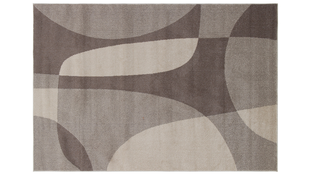 Tapis beige et gris avec motif graphique 160 x 230 cm ARID