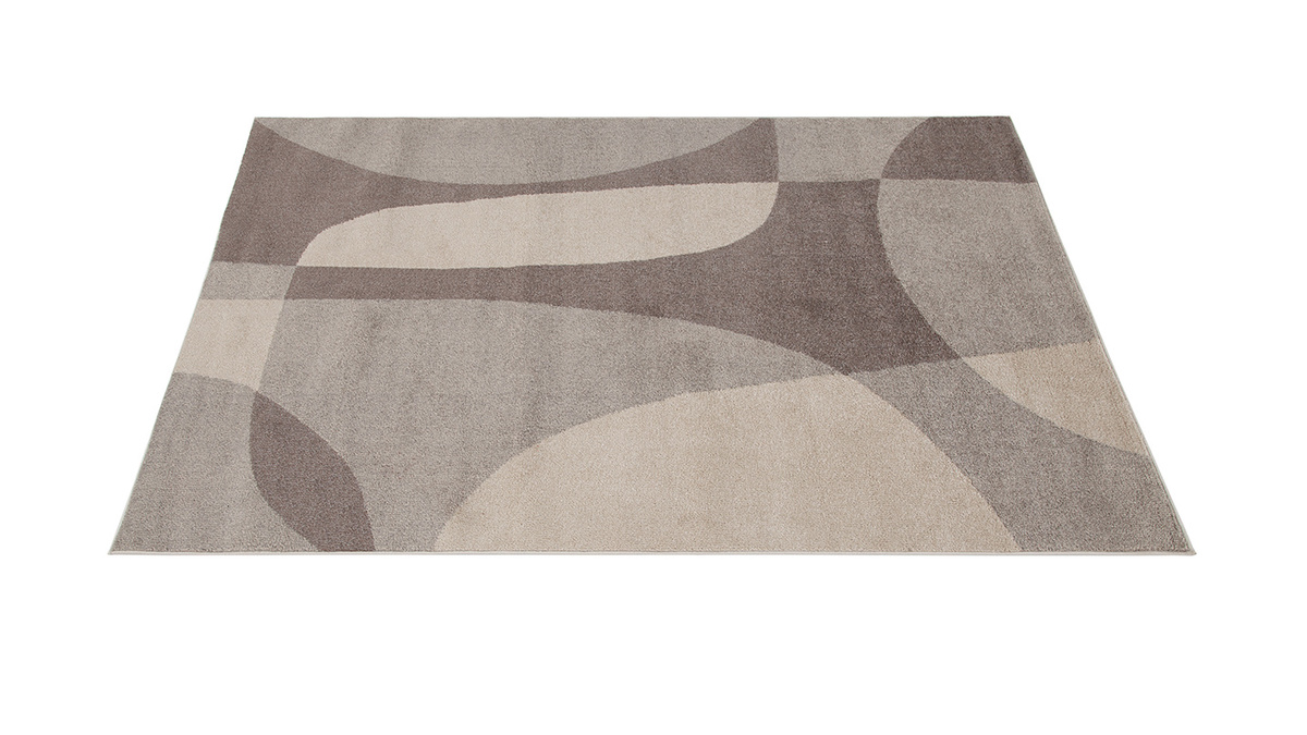 Tapis beige et gris avec motif graphique 200 x 290 cm ARID