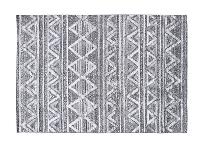 Tapis berbere avec motifs en relief blanc et gris 160 x 230 cm ERGA