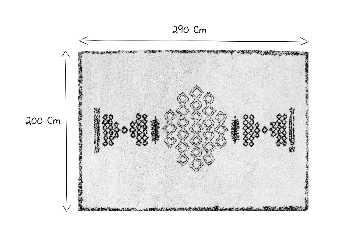 Tapis berb�re noir et blanc 200 x 290 cm OYO