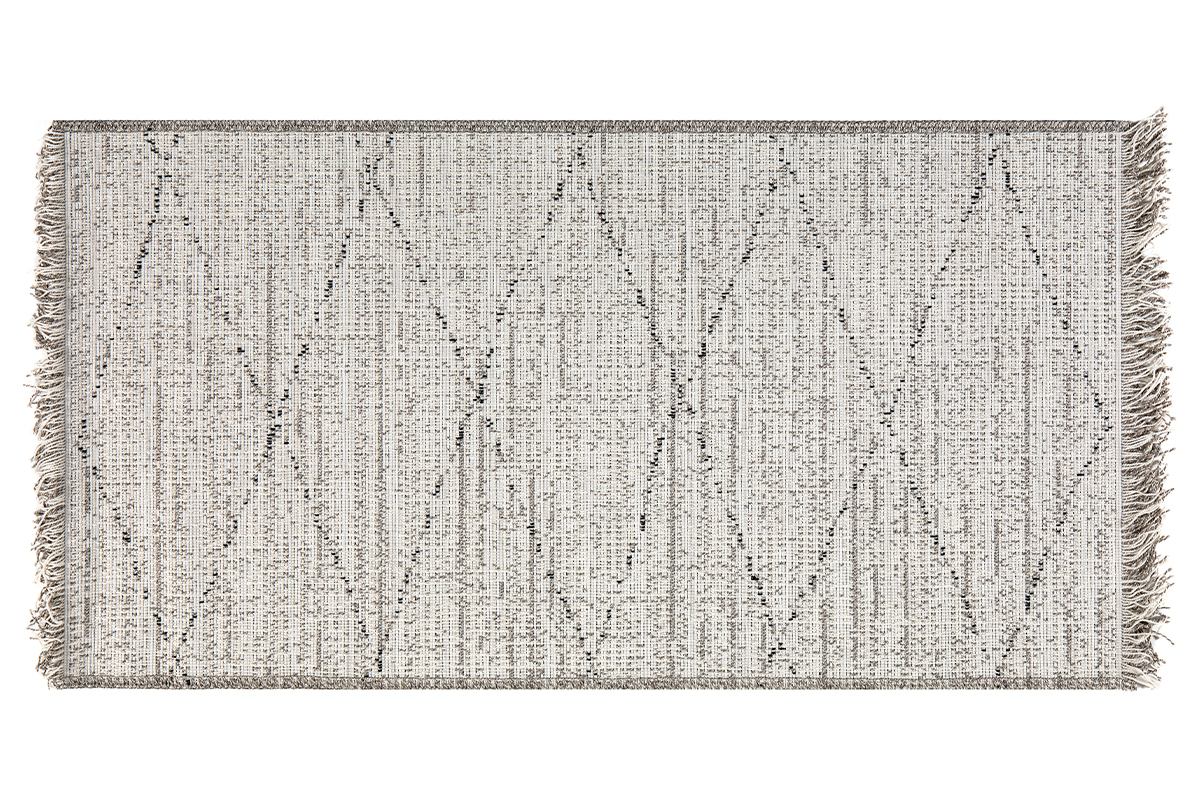 Tapis blanc berb�re � motifs L60 x L110 cm BADILA