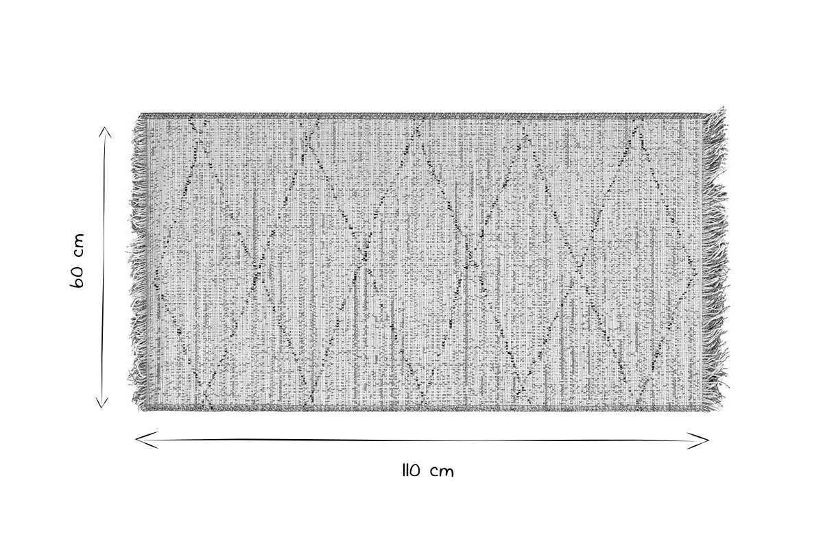 Tapis blanc berb�re � motifs L60 x L110 cm BADILA