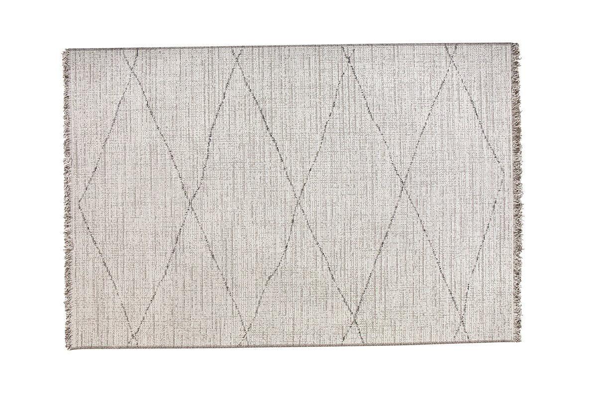 Tapis blanc type berb�re � motif losange 160 x 230cm BADILA