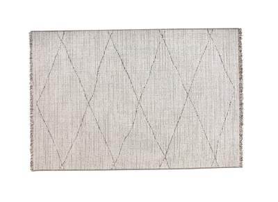 Tapis blanc type berb&egrave;re &agrave; motif losange 160 x 230cm BADILA