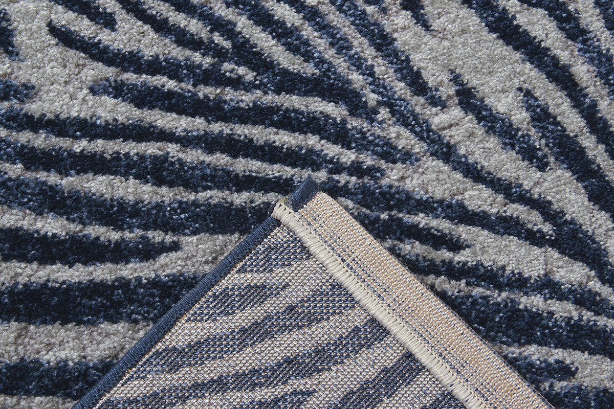 Tapis bleu et gris � motifs 160 x 230 cm SEA