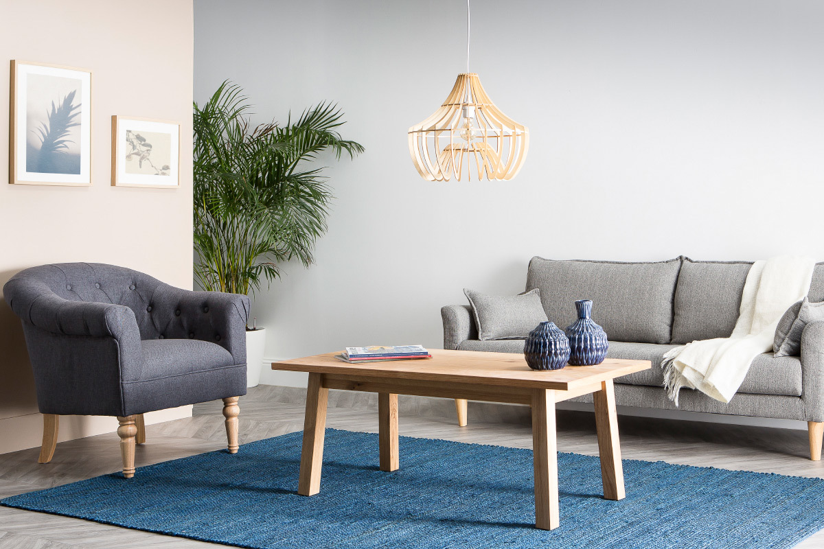 Tapis bleu jute 170x240 cm GUNNY