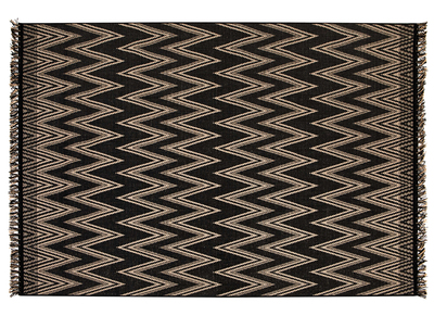 Tapis chevrons noir et naturel 160 x 230 cm MISSO