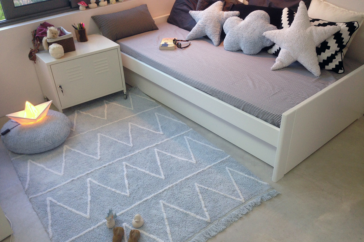 Tapis coton 120x160cm bleu ALISHIA