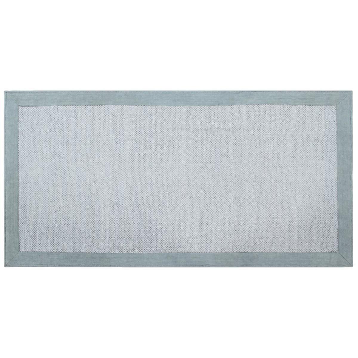 Tapis de couloir en coton bleu perle 60 x 200 cm ASTER Tapis de couloir en coton bleu perle 60 x 200 cm ASTER