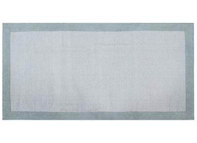 Tapis de couloir en coton bleu perle 60 x 200 cm ASTER