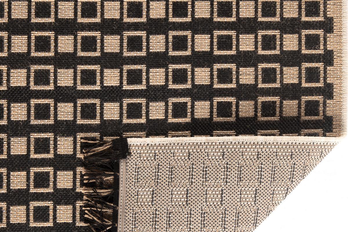 Tapis / Descente de lit avec motif graphique noir 60 x 110 cm DAMA