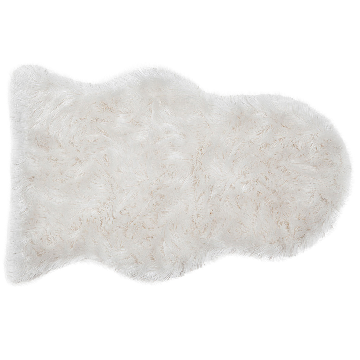 Tapis descente de lit imitation fourrure blanche 60 x 90 cm MEGEVE Tapis descente de lit imitation fourrure blanche 60 x 90 cm MEGEVE