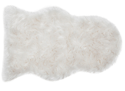 Tapis descente de lit imitation fourrure blanche 60 x 90 cm MEGEVE