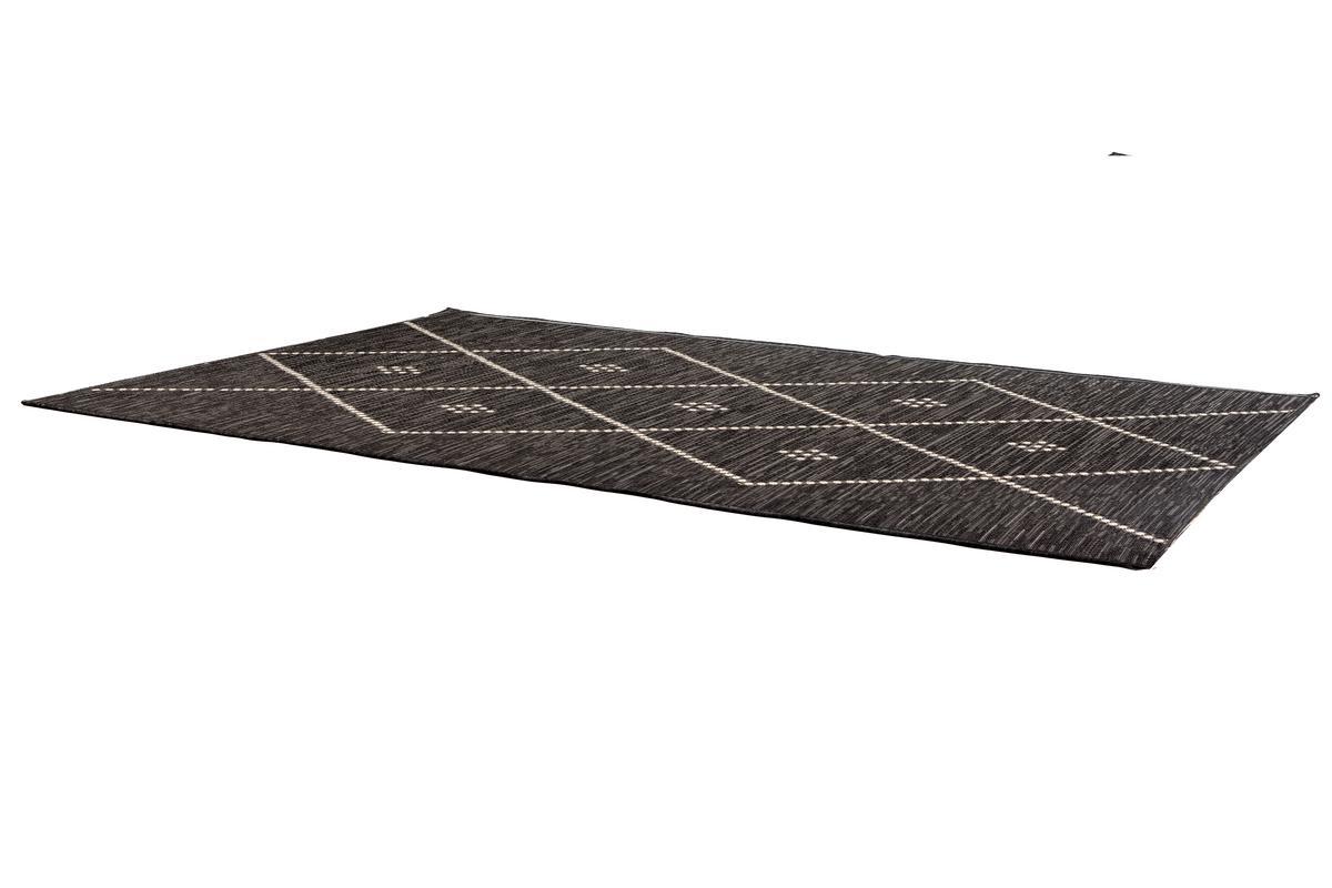 Tapis / Descente de lit pour l'int�rieur et l'ext�rieur noir et blanc 60 x 110 cm ASMA