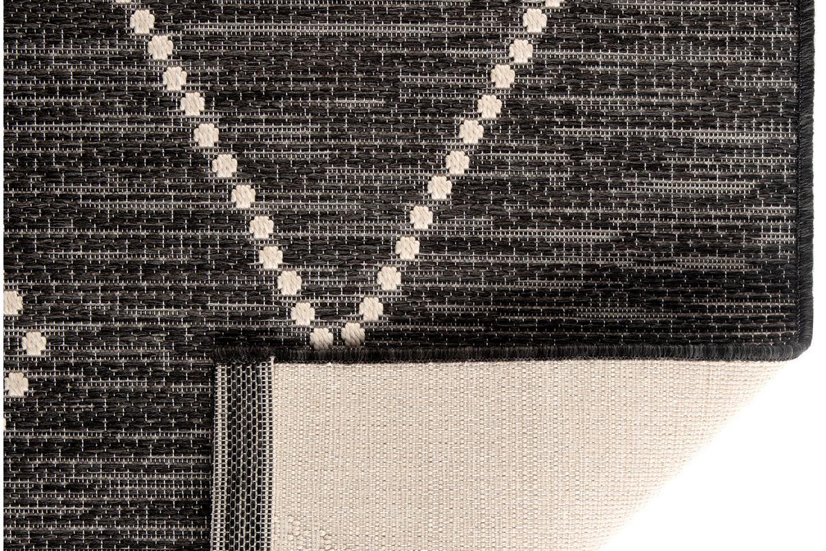 Tapis / Descente de lit pour l'int�rieur et l'ext�rieur noir et blanc 60 x 110 cm ASMA