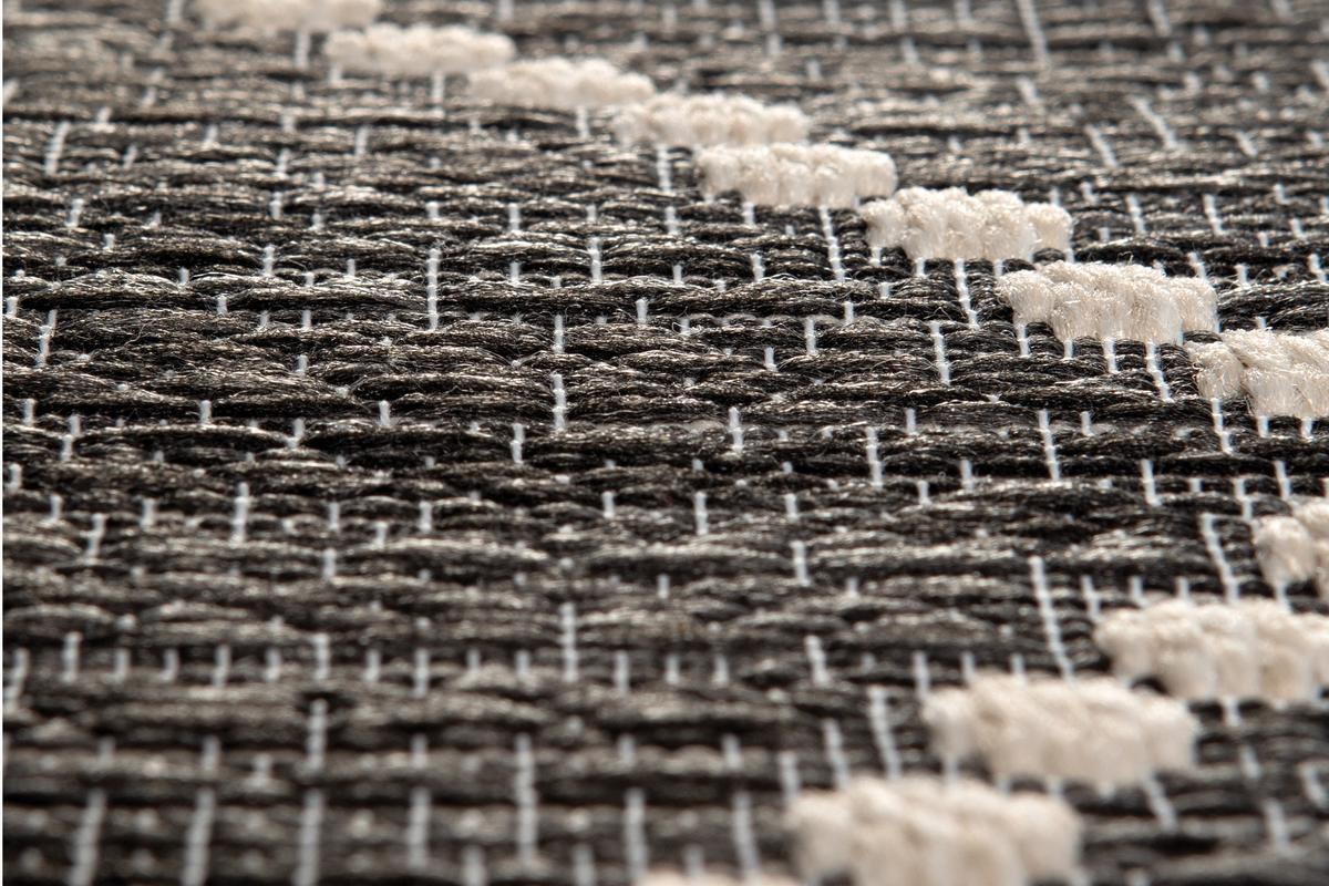 Tapis / Descente de lit pour l'int�rieur et l'ext�rieur noir et blanc 60 x 110 cm ASMA