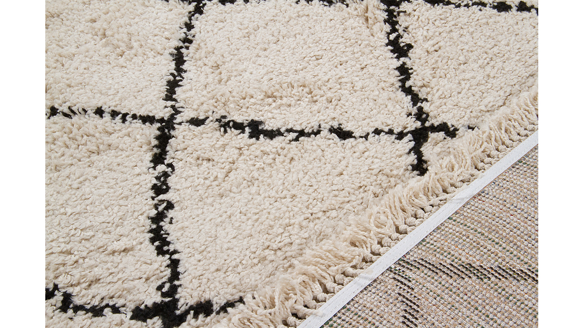 Tapis / descente de lit style berbère écru 60 x 120 cm ZELIA - Miliboo