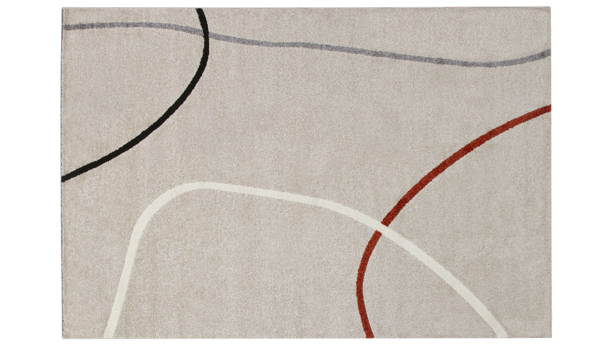 Tapis design gris beige motifs abstraits 160x230 cm LINER