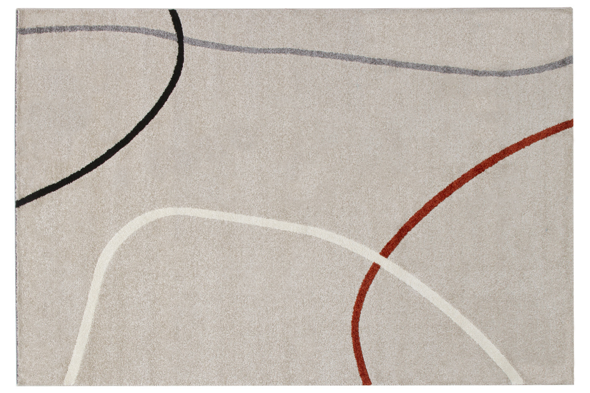 Tapis design gris beige motifs abstraits 160x230 cm LINER
