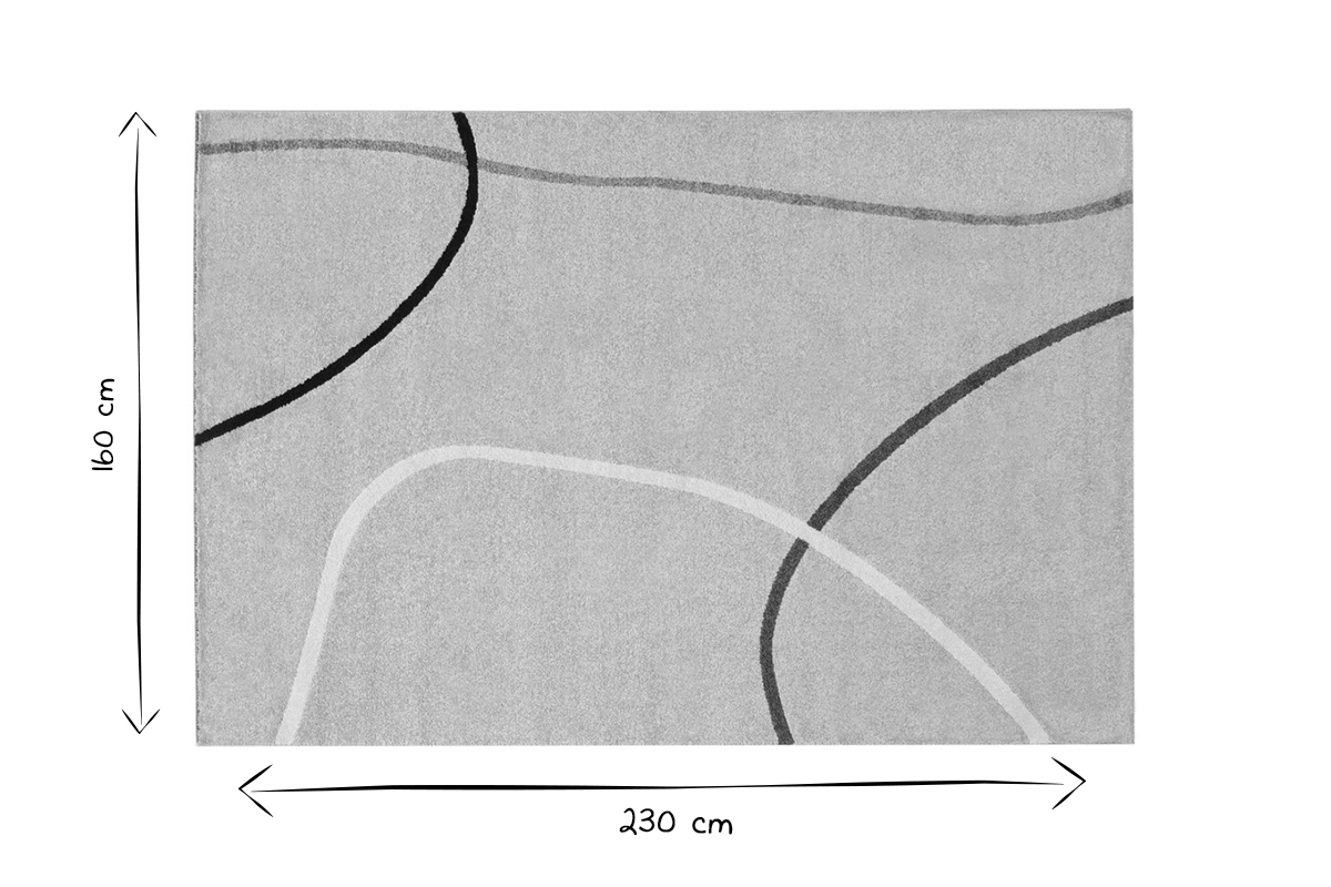 Tapis design gris beige motifs abstraits 160x230 cm LINER