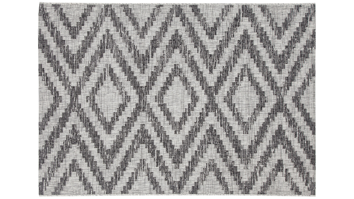 Tapis d'extérieur à motif géométrique gris 160 x 230 cm LUDI