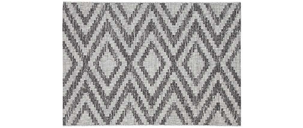Tapis d'extérieur à motif géométrique gris 160 x 230 cm LUDI