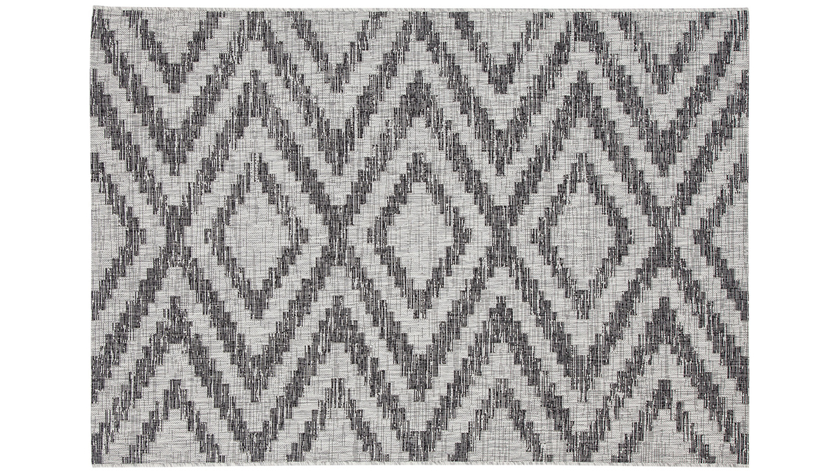 Tapis d'extérieur à motif géométrique gris 200 x 280 cm LUDI