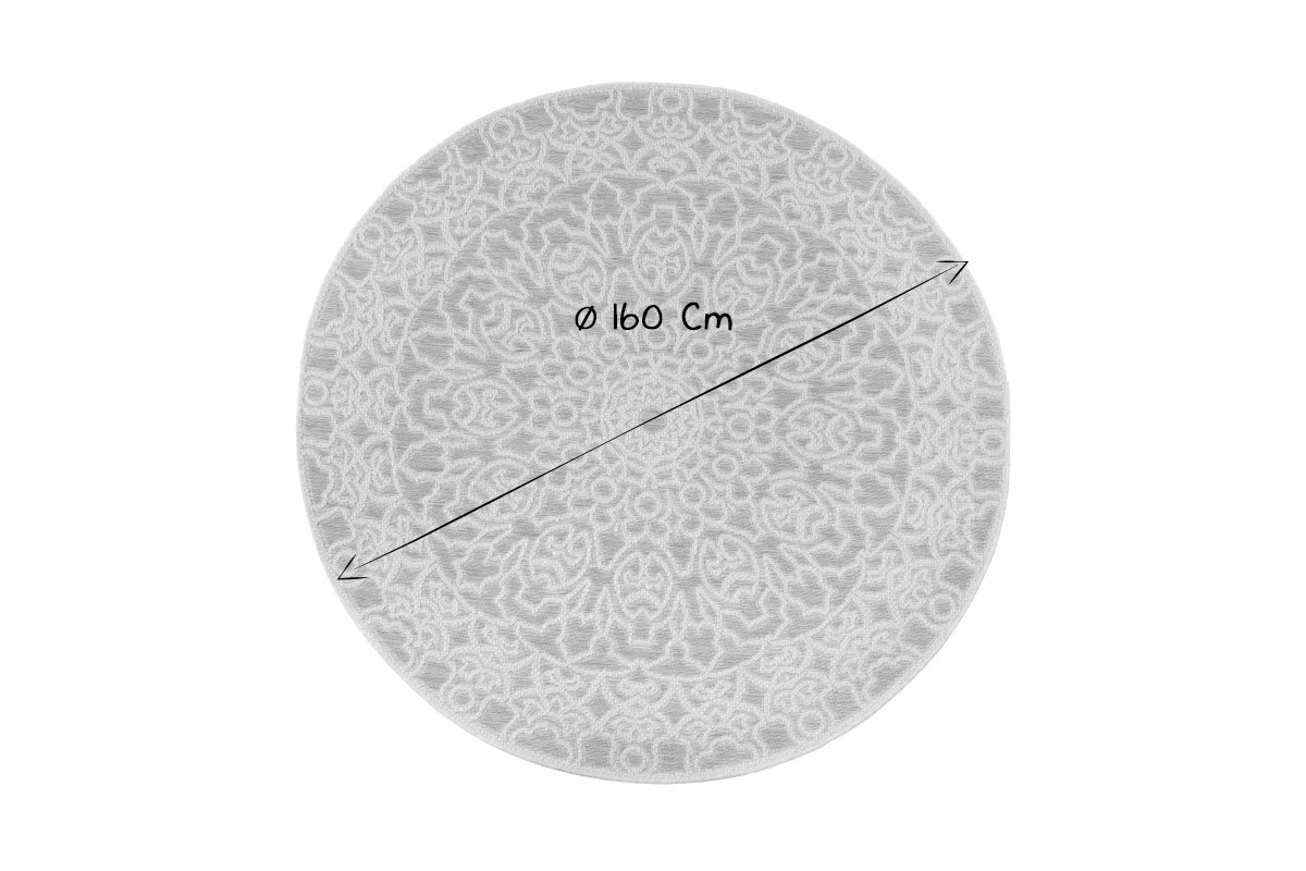 Tapis d'ext�rieur rond gris perle 160 cm MOZAIC