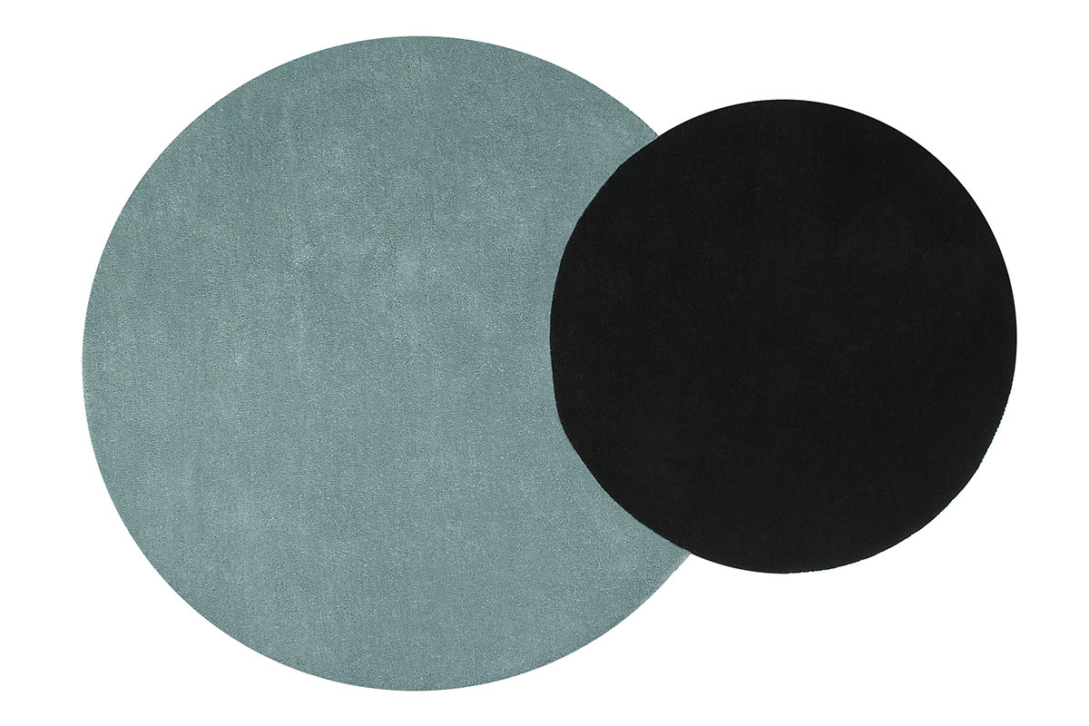 Tapis double bleu et noir 140x200cm ECLIPSE