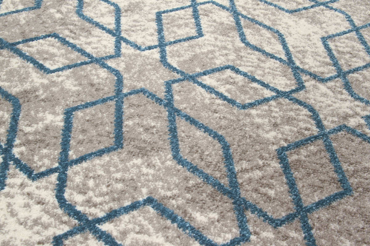 Tapis �cru � motifs bleu 160 x 230 cm SOHO