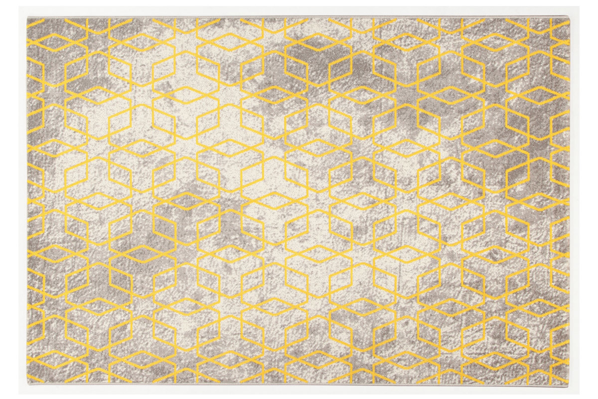 Tapis �cru � motifs jaune 160 x 230 cm SOHO