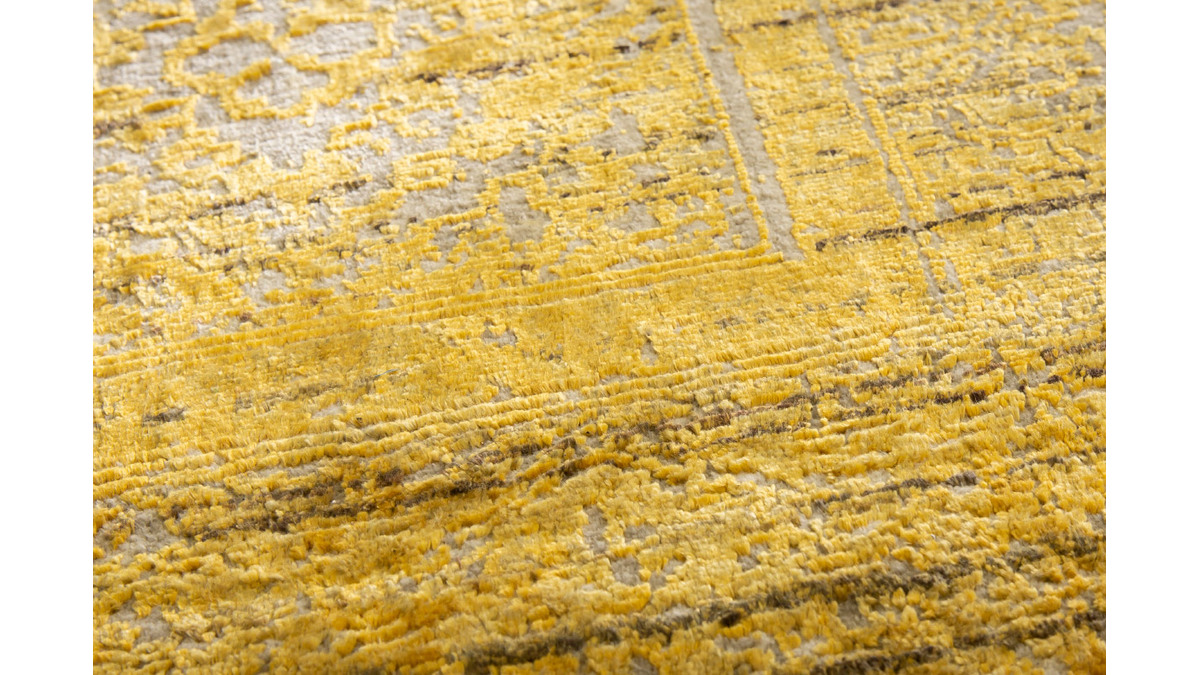 Tapis effet us jaune avec motif tiss 160 x 230 cm PERSE