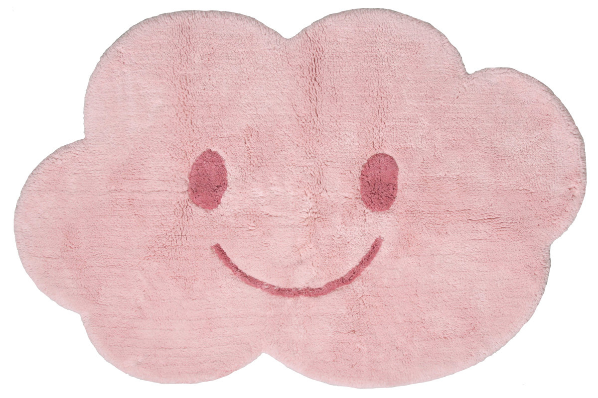Tapis enfant en coton rose 75x115 cm NIMBUS