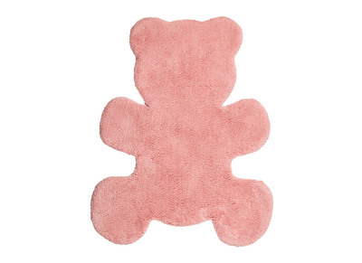 Tapis enfant en coton rose 80x100 cm TEDDY